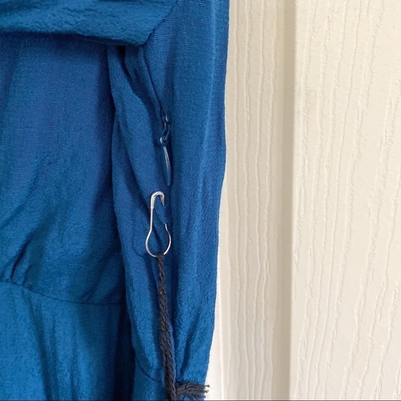 Forever 21 NWT Teal Maxi Long Sleeve Bohemian Lace Dress - Picture 7 of 10